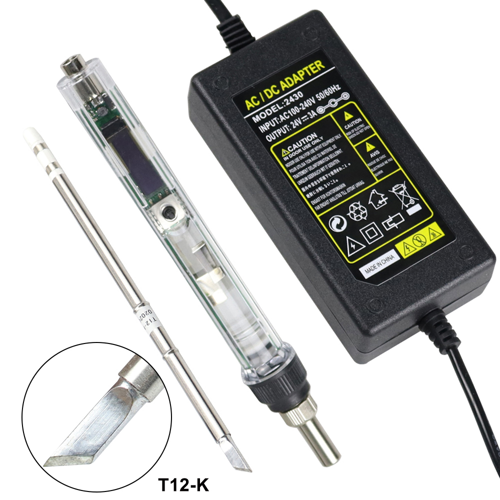 Industrial Laser Soldering Iron - Zestaw lutownicy elektrycznej T12 DC 12-24V