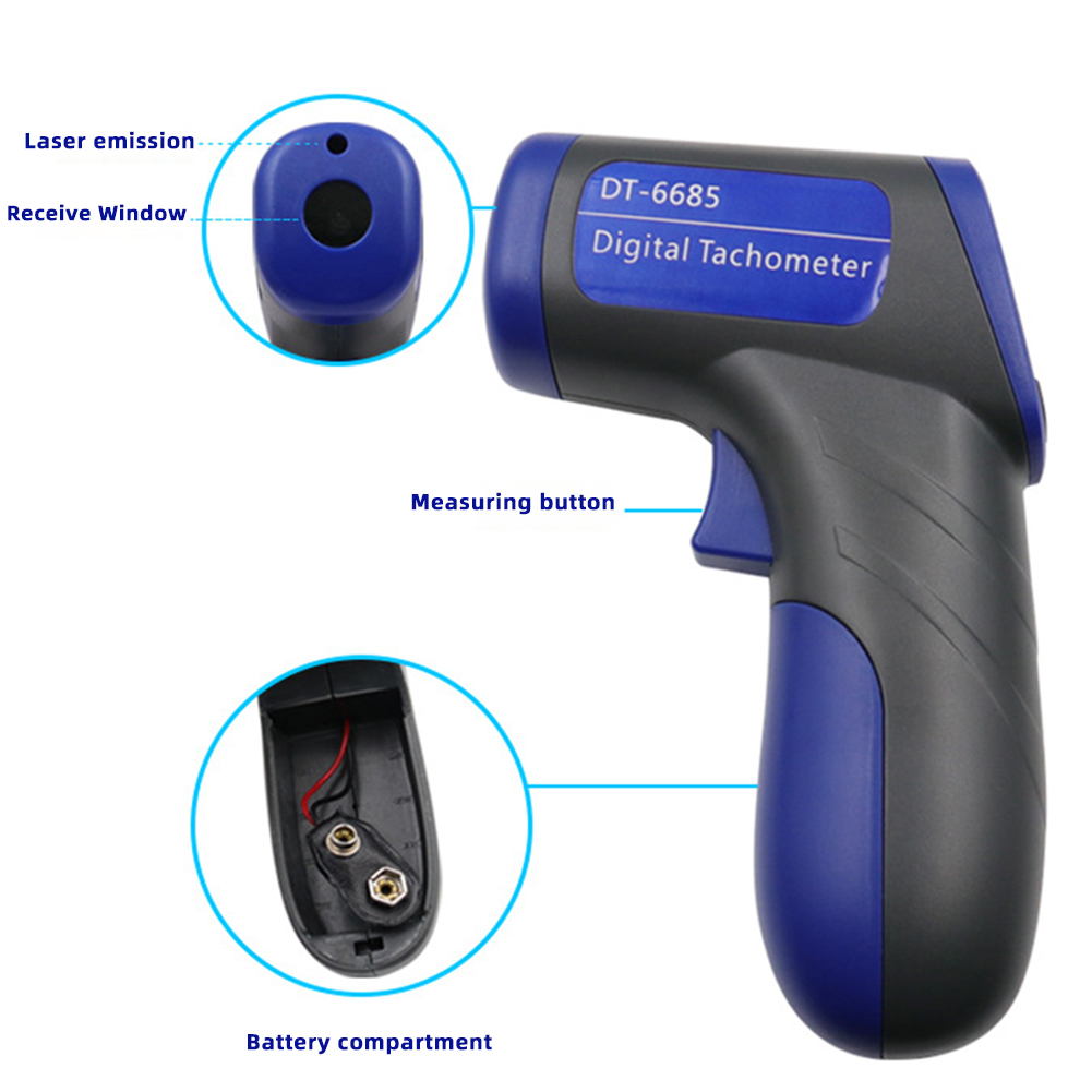 Industrial Laser Tachometer - Bezdotykowe lasery na podczerwień tachometr przenośny