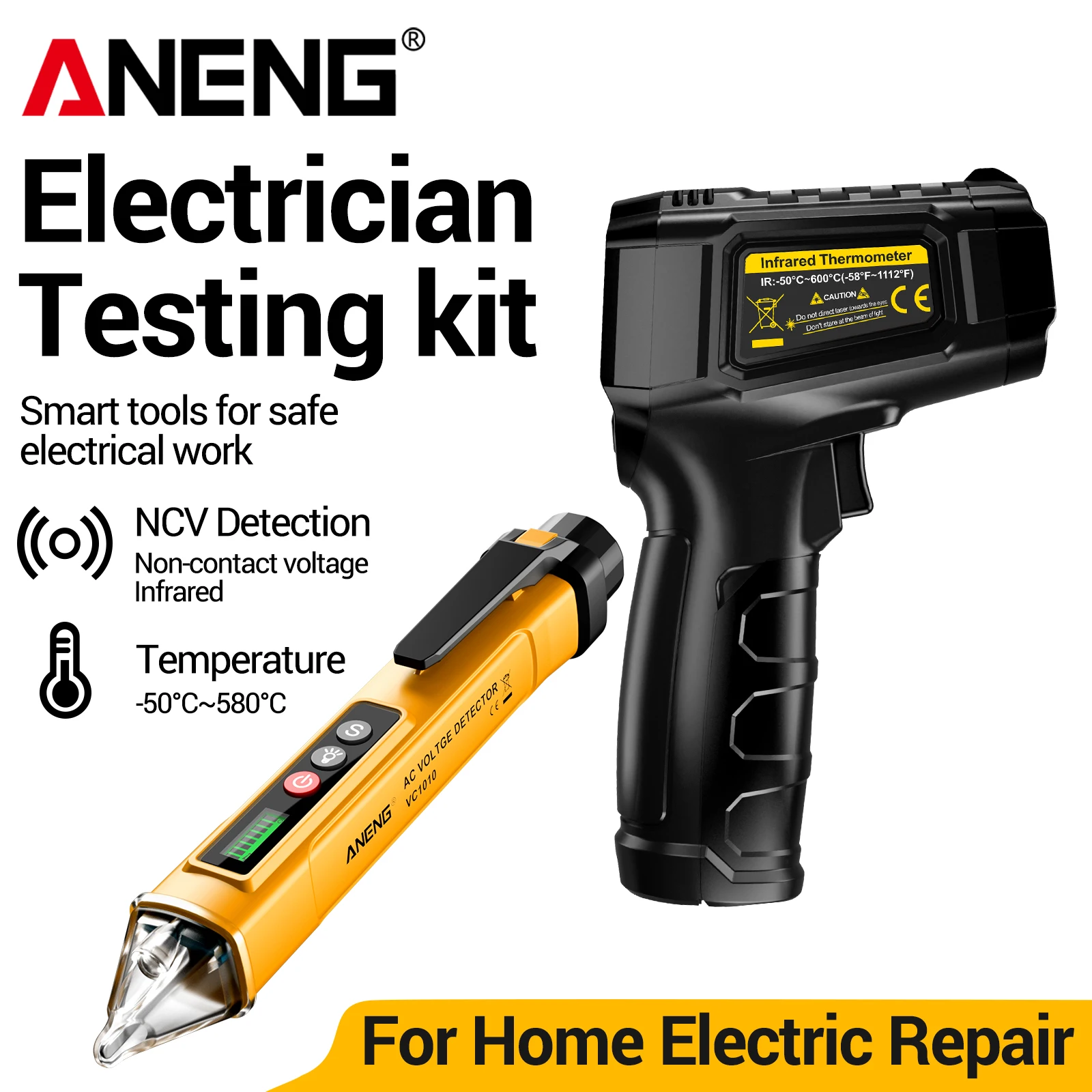 Industrial Laser Pen - Termometr laserowy ANENG TH202 z testerem