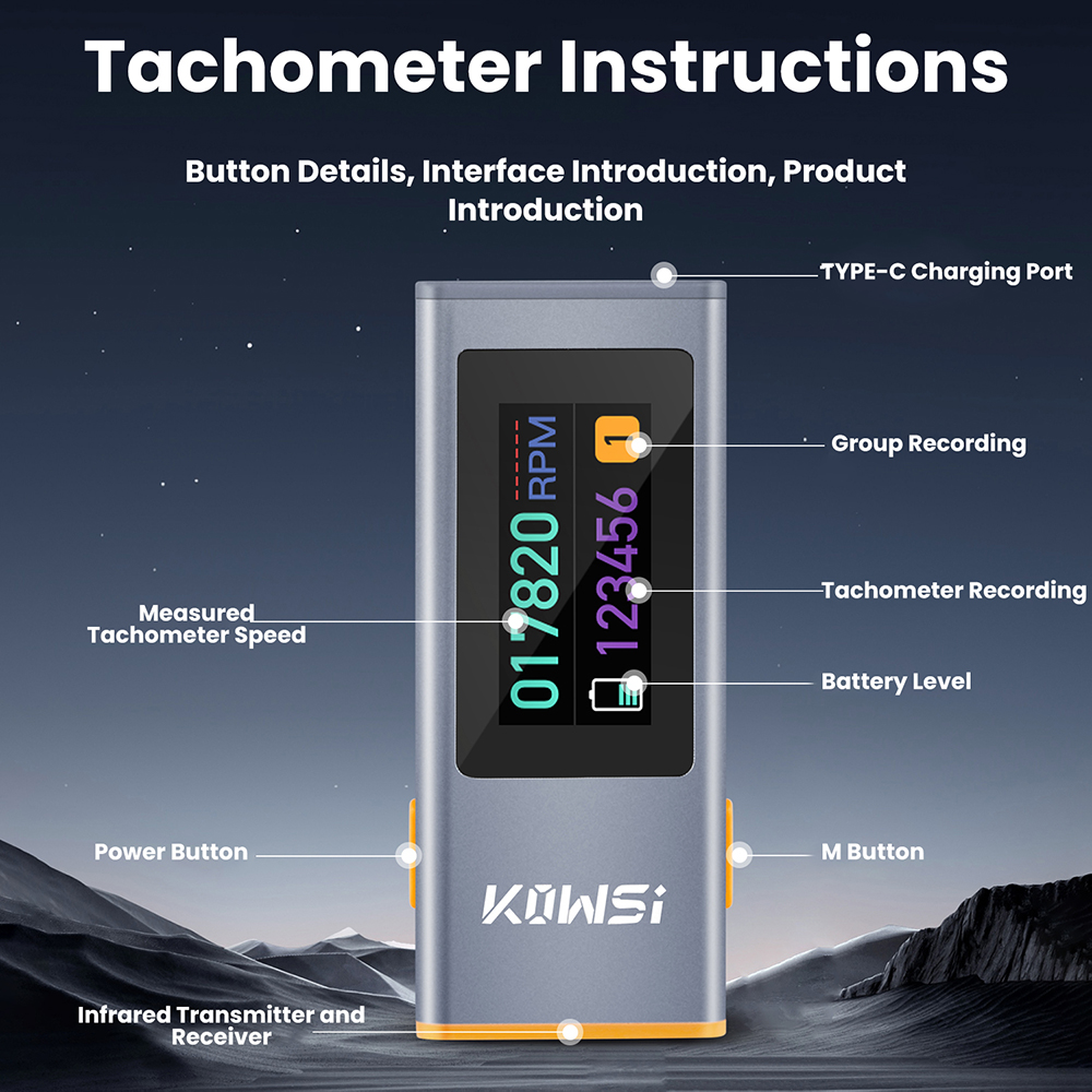 0,96-calowy TFT tachometr na p – Industrial Laser Tachometer recenzja i cena